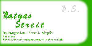 matyas streit business card